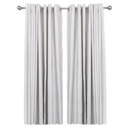 Utopia Alley 28-48 in. Adjustable Curtain Rod with Round Finials - Satin Nickel D32SN